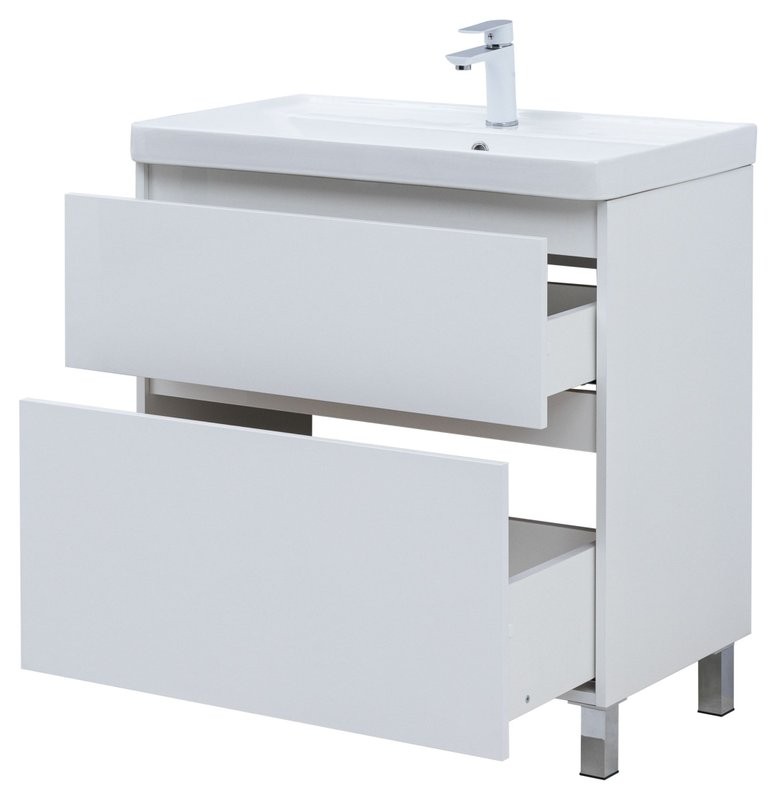 Тумба под раковину Aquanet Вега 80 794x460x790 напольная белый глянец