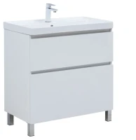 Тумба под раковину Aquanet Вега 80 794x460x790 напольная белый глянец Тумба под раковину Aquanet Вега 80 794x460x790 напольная белый глянец