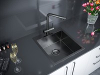 Комплект Мойка Paulmark Kroner PM214551-GM вороненая сталь + Измельчитель Intenso