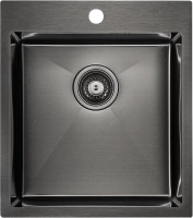 Комплект Мойка Paulmark Kroner PM214551-GM вороненая сталь + Измельчитель Intenso