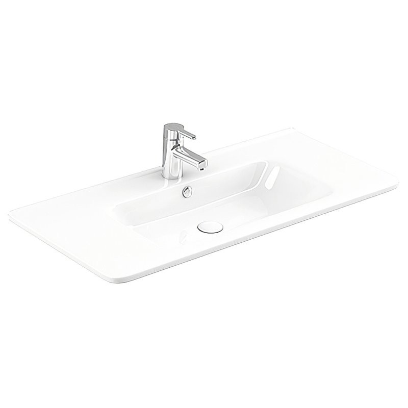 Тумба с раковиной Alavann Wave 105 подвесная, раковина Sanovit Nikson 105, белая