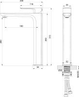 Смеситель для раковины Wonzon & Woghand WW-88239003-CR хром