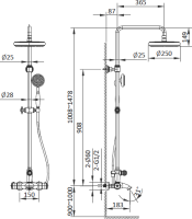 Душевая стойка AltroBagno Beatrice 030408 Or золото