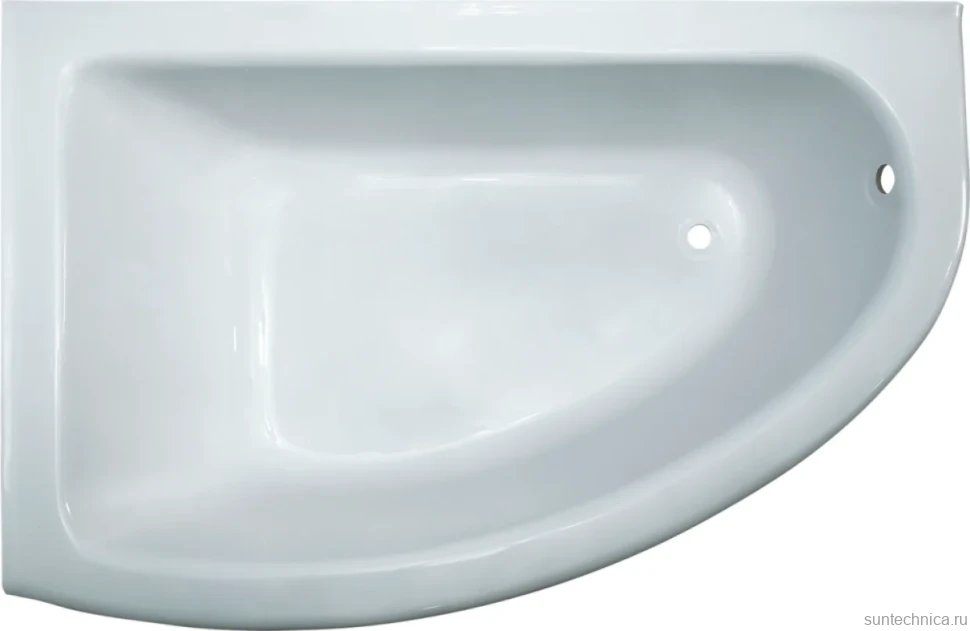 Ванна из искусственного камня Marmo Bagno Альба L 105x170 см, угловая, левая, пристенная, белая, асимметричная, на ножках