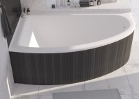 Ванна из искусственного камня Marmo Bagno Альба L 105x170 см, угловая, левая, пристенная, белая, асимметричная, на ножках