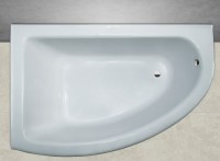Ванна из искусственного камня Marmo Bagno Альба L 105x170 см, угловая, левая, пристенная, белая, асимметричная, на ножках