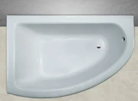 Ванна из искусственного камня Marmo Bagno Альба L 105x170 см, угловая, левая, пристенная, белая, асимметричная, на ножках