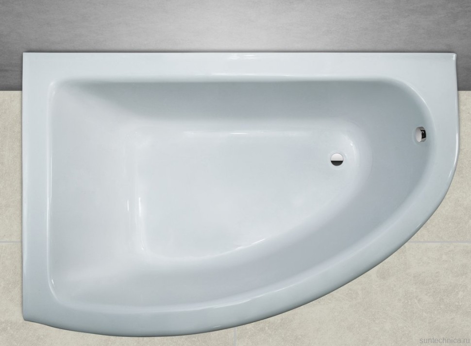 Ванна из искусственного камня Marmo Bagno Альба L 105x170 см, угловая, левая, пристенная, белая, асимметричная, на ножках