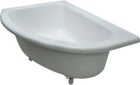 Ванна из искусственного камня Marmo Bagno Альба L 105x170 см, угловая, левая, пристенная, белая, асимметричная, на ножках