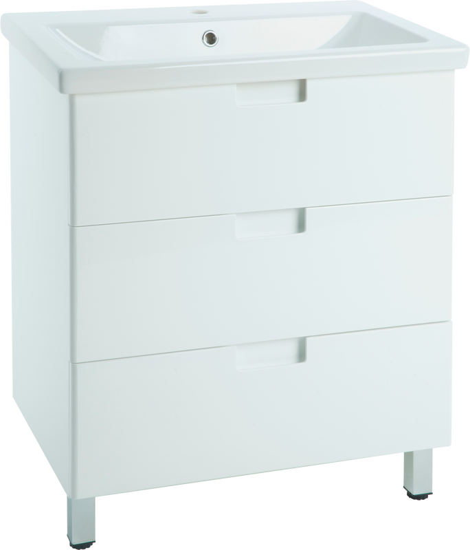 Тумба с раковиной Bellezza Пегас 80 напольная, белая