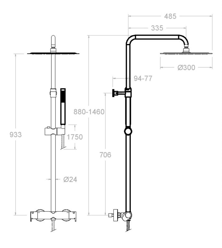 Душевая стойка Ramonsoler Alexia 365402RM250OC золото, с термостатом