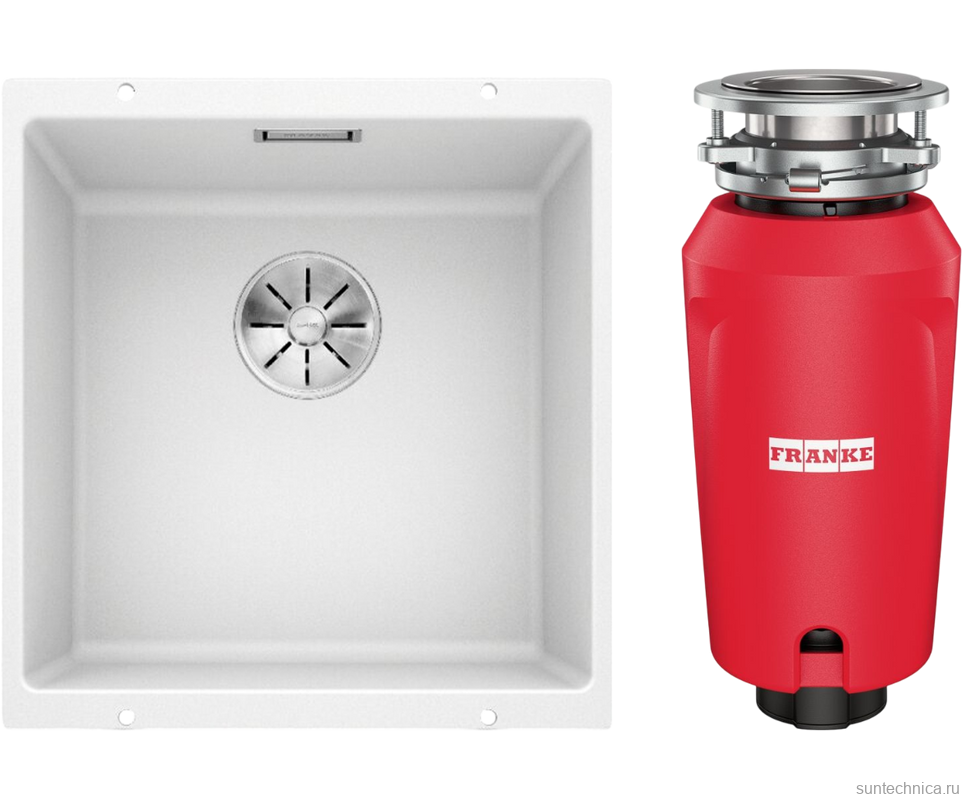 Комплект Мойка Blanco Subline 400-U белая + Измельчитель Franke 134.0715.096