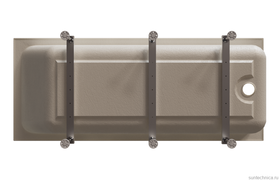 Акриловая ванна Radomir Дижон Ангосто 170x70 см, встраиваемая, белая, на ножках