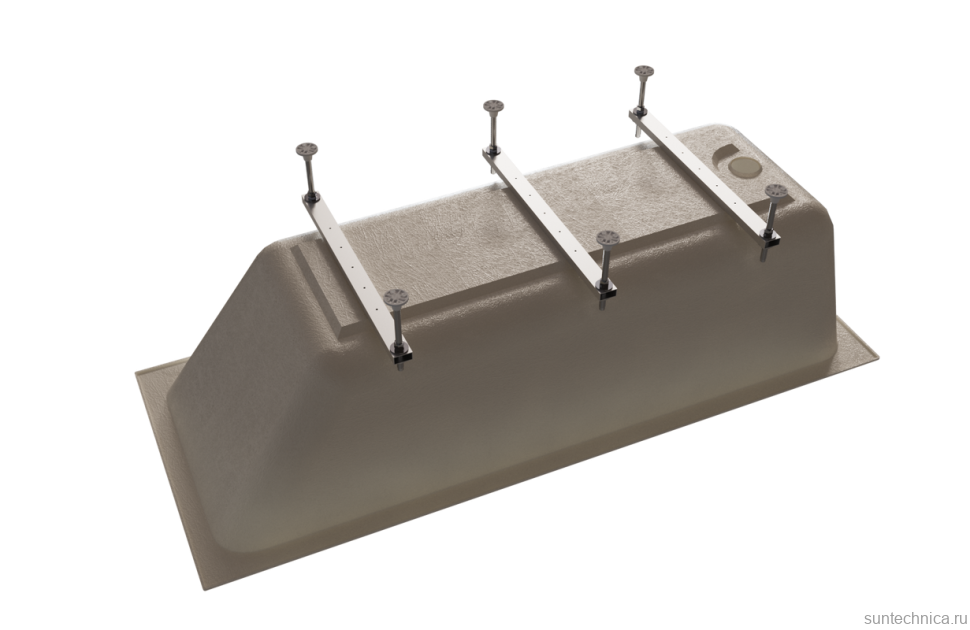 Акриловая ванна Radomir Дижон Ангосто 170x70 см, встраиваемая, белая, на ножках