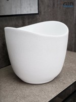 Накладная раковина GID Creativo N9303wg 36 матовая белая, белый графит, круглая, фаянс