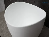 Накладная раковина GID Creativo N9303wg 36 матовая белая, белый графит, круглая, фаянс