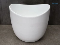 Накладная раковина GID Creativo N9303wg 36 матовая белая, белый графит, круглая, фаянс