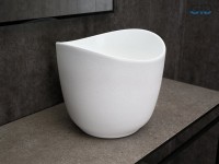 Накладная раковина GID Creativo N9303wg 36 матовая белая, белый графит, круглая, фаянс