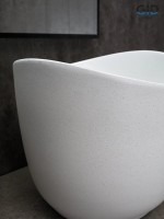 Накладная раковина GID Creativo N9303wg 36 матовая белая, белый графит, круглая, фаянс