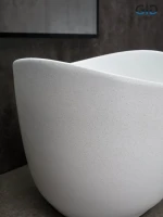 Накладная раковина GID Creativo N9303wg 36 матовая белая, белый графит, круглая, фаянс
