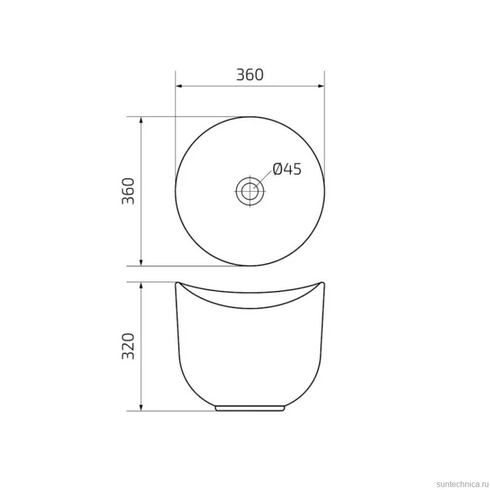 Накладная раковина GID Creativo N9303wg 36 матовая белая, белый графит, круглая, фаянс