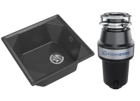Комплект Мойка GranFest Unique U-500 графит + Измельчитель KUCHENSTERN Muhle