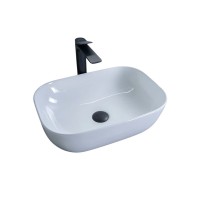 Накладная раковина GID Geometrico D1333 46 глянцевая белая, прямоугольная, фаянс