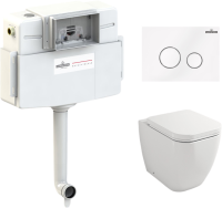 Комплект Lavinia Boho Унитаз приставной One 33024060 + Крышка-сиденье One 33290200 с микролифтом + Бачок скрытого монтажа RelFix 38020010 + Кнопка RelFix 3805004W