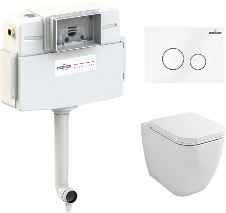 Комплект Lavinia Boho Унитаз приставной One 33024060 + Крышка-сиденье One 33290200 с микролифтом + Бачок скрытого монтажа RelFix 38020010 + Кнопка RelFix 3805004W
