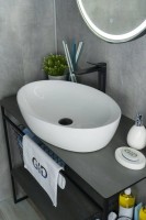 Накладная раковина GID Lago N9433 61 глянцевая белая, овальная, фаянс