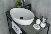 Накладная раковина GID Lago N9433 61 глянцевая белая, овальная, фаянс