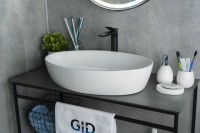 Накладная раковина GID Lago N9433 61 глянцевая белая, овальная, фаянс