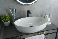 Накладная раковина GID Lago N9433 61 глянцевая белая, овальная, фаянс