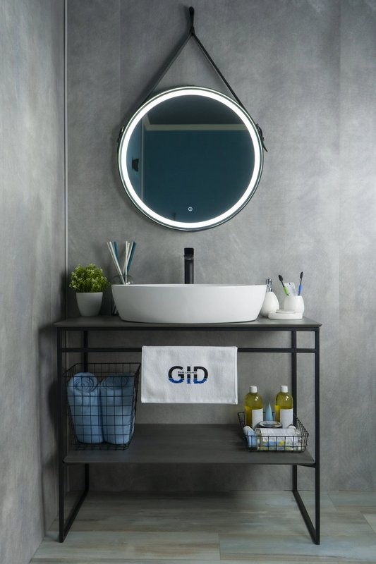 Накладная раковина GID Lago N9433 61 глянцевая белая, овальная, фаянс