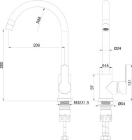 Смеситель для кухни Wonzon & Woghand WW-AE4554-MB матовый черный