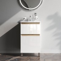 Тумба с раковиной AM.PM X-Joy 50 напольная, 2 ящика, белый глянец