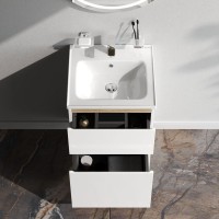 Тумба с раковиной AM.PM X-Joy 50 напольная, 2 ящика, белый глянец