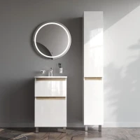 Тумба с раковиной AM.PM X-Joy 50 напольная, 2 ящика, белый глянец