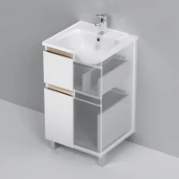 Тумба с раковиной AM.PM X-Joy 50 напольная, 2 ящика, белый глянец