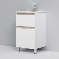 Тумба с раковиной AM.PM X-Joy 50 напольная, 2 ящика, белый глянец