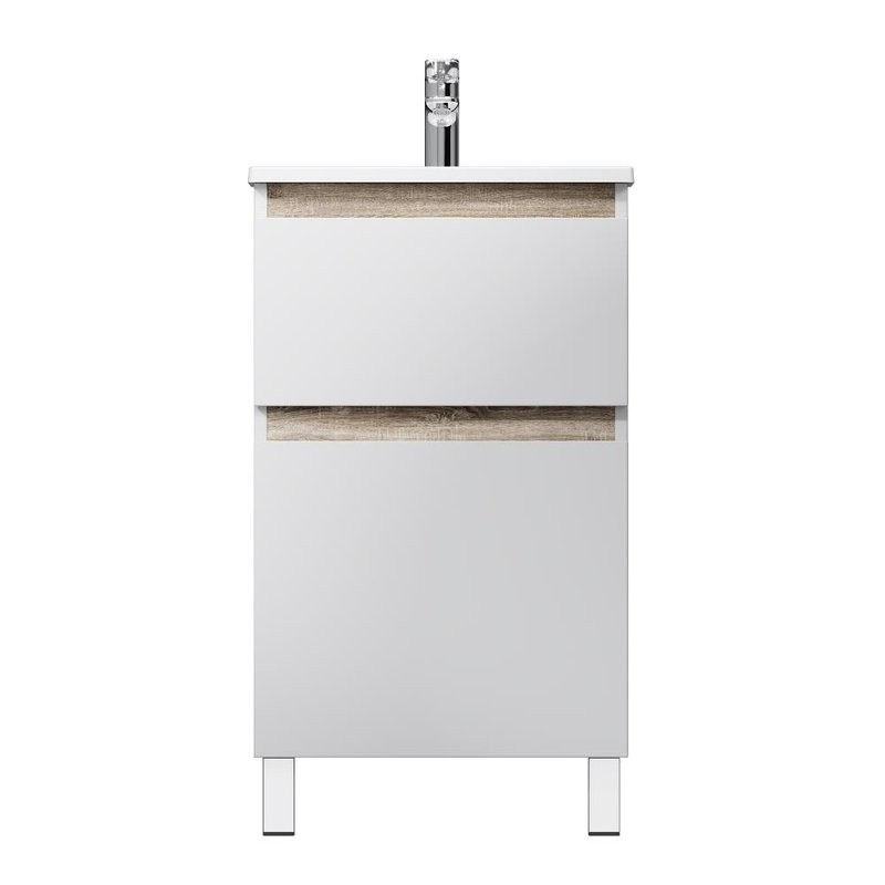 Тумба с раковиной AM.PM X-Joy 50 напольная, 2 ящика, белый глянец