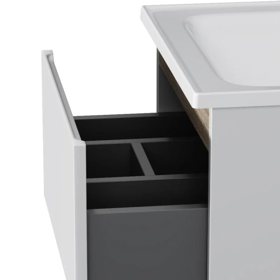 Тумба с раковиной AM.PM X-Joy 50 напольная, 2 ящика, белый глянец