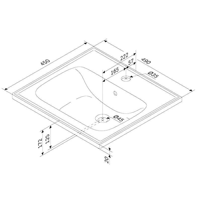 Тумба с раковиной AM.PM X-Joy 50 напольная, 2 ящика, белый глянец