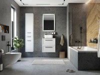 Мебель для ванной комнаты STWORKI Эстерсунд 60 белая матовая, роверелла с отверстием под смеситель в столешнице