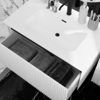 Тумба с раковиной La Fenice Terra 80 подвесная, bianca, раковина Slim Line 80 см