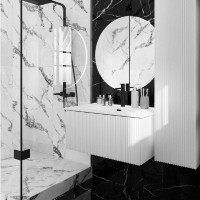 Тумба с раковиной La Fenice Terra 80 подвесная, bianca, раковина Slim Line 80 см