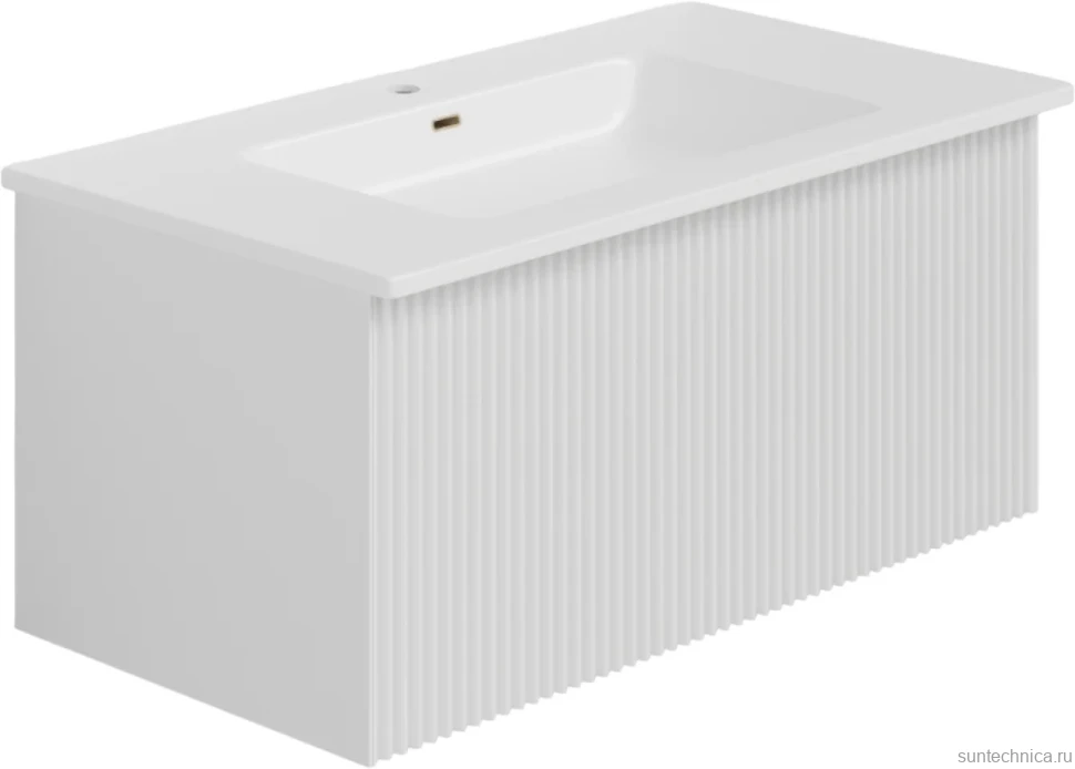 Тумба с раковиной La Fenice Terra 80 подвесная, bianca, раковина Slim Line 80 см