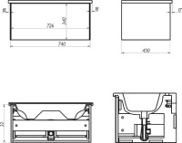 Тумба с раковиной La Fenice Terra 80 подвесная, bianca, раковина Slim Line 80 см