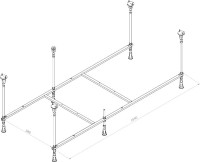 Акриловая ванна AM.PM Func 160x70 см, пристенная, белая, с каркасом