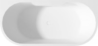 Акриловая ванна Abber AB9296-1.5 150x80 см, пристенная, белая, овальная, с каркасом, со сливом-переливом